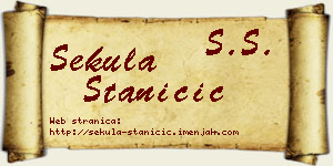 Sekula Staničić vizit kartica
